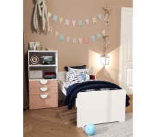 Стеллаж Mebelain Пикси 3 ящика 60*57*120 розовый