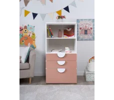 Стеллаж Mebelain Пикси 3 ящика 60*57*120 розовый