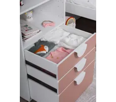 Стеллаж Mebelain Пикси 3 ящика 60*57*120 розовый