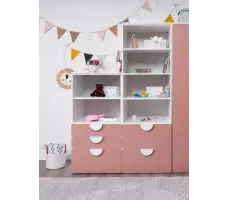Стеллаж Mebelain Пикси 3 ящика 60*57*120 розовый