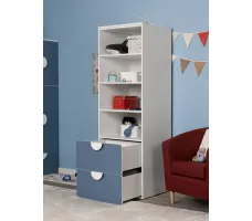 Стеллаж Mebelain Пикси 2 ящика 60*57*180 синий