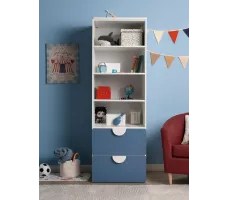 Стеллаж Mebelain Пикси 2 ящика 60*57*180 синий