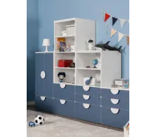 Стеллаж Mebelain Пикси 2 ящика 60*57*180 синий