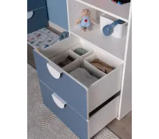 Стеллаж Mebelain Пикси 2 ящика 60*57*180 синий