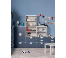 Стеллаж Mebelain Пикси 2 ящика 60*57*180 синий