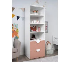 Стеллаж Mebelain Пикси 2 ящика 60*57*180 розовый