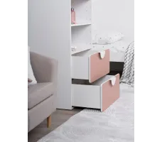 Стеллаж Mebelain Пикси 2 ящика 60*57*180 розовый