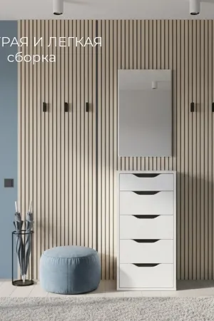 Живые фото Комод Mebelain Ингар 5 36*53*71 белый