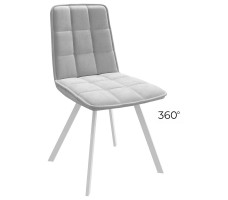 Стул поворотный Rom D-R 360 b20 серебряный/белый