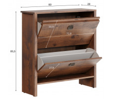 Тумба для обуви Elain SFB2B/II 80*28*85.5 дуб саттер