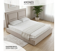 Кровать Krones Афина New (мод. 2) 160*200 велюр бежевый