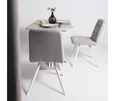 Стул Rommy b20  silver lux/белый