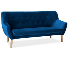 Диван SIGNAL NORDIC 3 Velvet Bluvel 86 темно-синий/бук