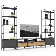 Стенка Crafto Лофт Агата Бонд 10 золотистый дуб/графит