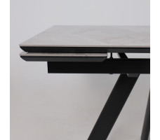 Стол раздвижной JACK-120 120(30+30)*80 ITALIAN LIGHT GREY GLOSS ST CER/черный