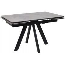 Стол раздвижной JACK-120 120(30+30)*80 ITALIAN LIGHT GREY GLOSS ST CER/черный