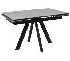 Стол раздвижной JACK-120 120(30+30)*80 ITALIAN LIGHT GREY GLOSS ST CER/черный