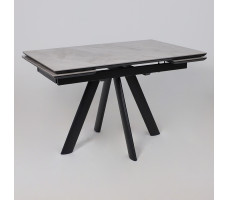 Стол раздвижной JACK-120 120(30+30)*80 ITALIAN LIGHT GREY GLOSS ST CER/черный