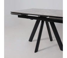 Стол раздвижной JACK-120 120(30+30)*80 ITALIAN LIGHT GREY GLOSS ST CER/черный