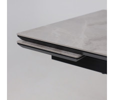 Стол раздвижной JACK-120 120(30+30)*80 ITALIAN LIGHT GREY GLOSS ST CER/черный