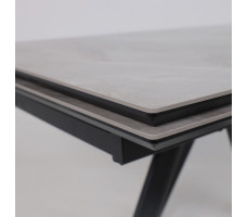 Стол раздвижной JACK-120 120(30+30)*80 ITALIAN LIGHT GREY GLOSS ST CER/черный