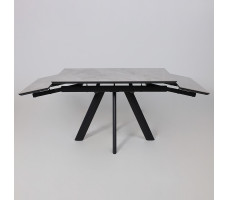Стол раздвижной JACK-120 120(30+30)*80 ITALIAN LIGHT GREY GLOSS ST CER/черный