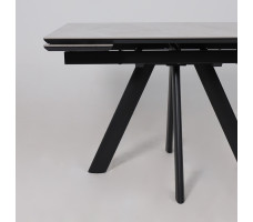Стол раздвижной JACK-120 120(30+30)*80 ITALIAN LIGHT GREY GLOSS ST CER/черный