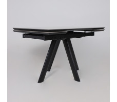 Стол раздвижной JACK-120 120(30+30)*80 ITALIAN LIGHT GREY GLOSS ST CER/черный