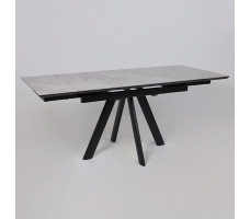 Стол раздвижной JACK-120 120(30+30)*80 ITALIAN LIGHT GREY GLOSS ST CER/черный