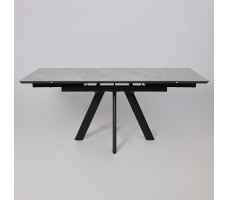 Стол раздвижной JACK-120 120(30+30)*80 ITALIAN LIGHT GREY GLOSS ST CER/черный