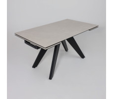 Стол раздвижной AV 2122 МДФ+керамика 1400 (2000)*850 серый, матовый CARMEN LIGHT GREY/черный