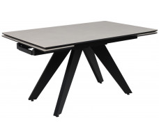 Стол раздвижной AV 2122 МДФ+керамика 1400 (2000)*850 серый, матовый CARMEN LIGHT GREY/черный
