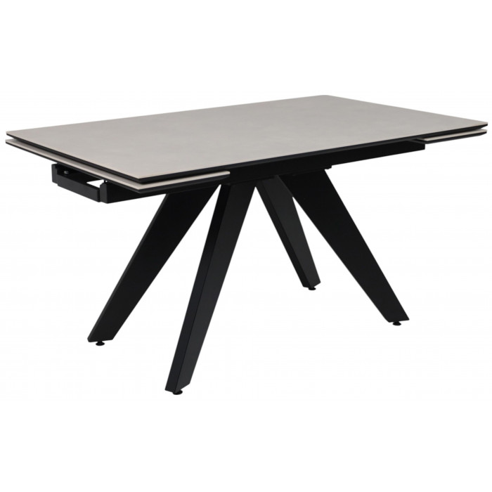 Стол раздвижной AV 2122 МДФ+керамика 1400 (2000)*850 серый, матовый CARMEN LIGHT GREY/черный
