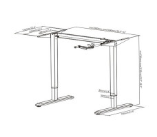 Стол с регулируемой высотой Manual DESKFIT DF100 GREY 120*65*2,5 см (столешница ЛДСП)