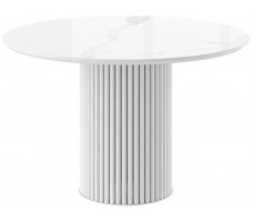 Стол Askar Round-116 patagonoa bianco gloss premium cer/белый