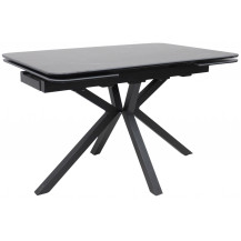 Стол РЕЙН NEW 1400(2040)*900 камень черный Greys Black/черный матовый Стол РЕЙН NEW 1400(2040)*900 камень черный Greys Black/черный матовый