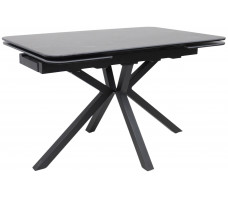 Стол РЕЙН NEW 1400(2040)*900 камень черный Greys Black/черный матовый