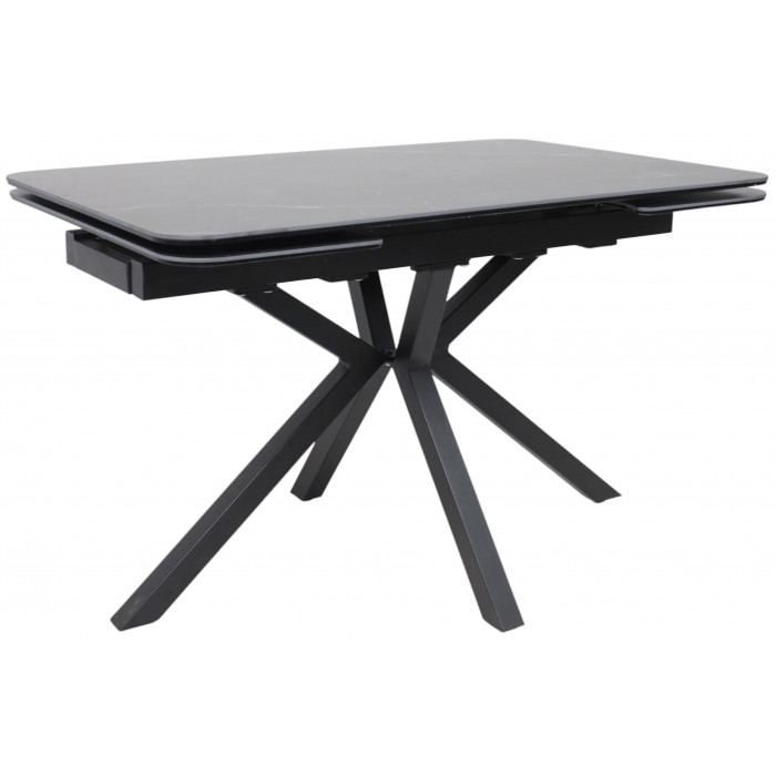 Стол РЕЙН NEW 1400(2040)*900 камень черный Greys Black/черный матовый