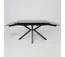 Стол РЕЙН NEW 1400(2040)*900 камень черный Greys Black/черный матовый