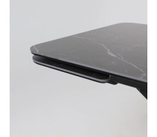 Стол РЕЙН NEW 1400(2040)*900 камень черный Greys Black/черный матовый