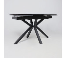 Стол РЕЙН NEW 1400(2040)*900 камень черный Greys Black/черный матовый