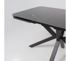 Стол РЕЙН NEW 1400(2040)*900 камень черный Greys Black/черный матовый