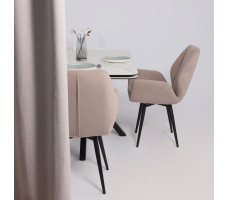 Стол РЕЙН NEW 1200(1840)*800 камень белый Greys White/черный матовый