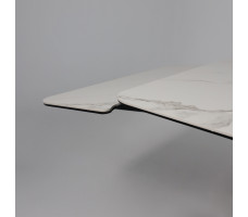 Стол РЕЙН NEW 1200(1840)*800 камень белый Greys White/черный матовый