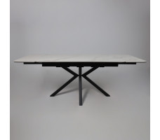 Стол РЕЙН NEW 1200(1840)*800 камень белый Greys White/черный матовый