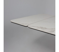 Стол РЕЙН NEW 1200(1840)*800 камень белый Greys White/черный матовый