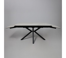 Стол РЕЙН NEW 1200(1840)*800 камень белый Greys White/черный матовый