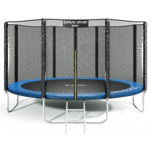 Батут Atlas Sport 435 см (14 ft) Basic с внешней сеткой и лестницей синий Батут Atlas Sport 435 см (14 ft) Basic с внешней сеткой и лестницей синий