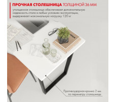 Письменный стол ДОМУС СП013 136х66 см белый/металл черный