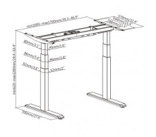 Стол с регулируемой высотой Unique Ergo Desk Black 138*80*1,8 см (столешница ЛДСП)